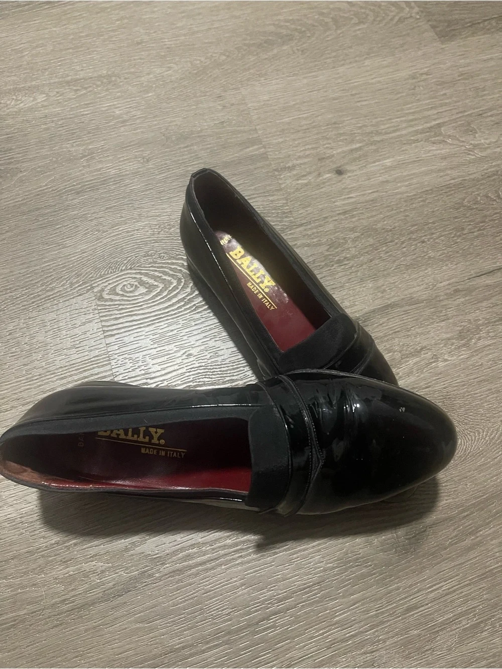Bally Men's Black Patent Leather Loafers Made In Italy Size 10 M